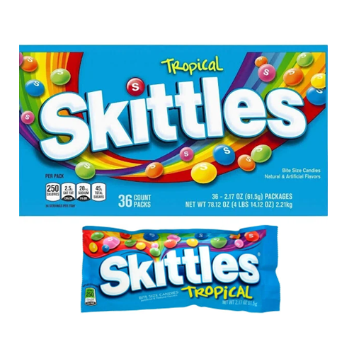 Skittles Candy Tropical Bag 2.17oz - wholesale