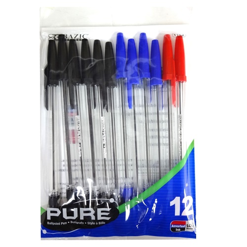 Bazic Pens 12ct 1.0mm Asst Color Ink - wholesale
