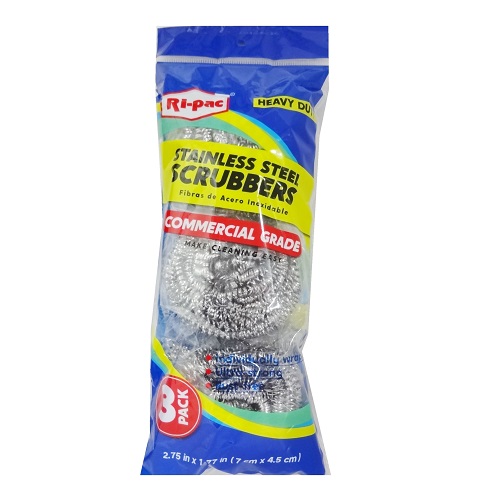 Ri-Pac Scrubbers 3pk Stainless Steel - wholesale