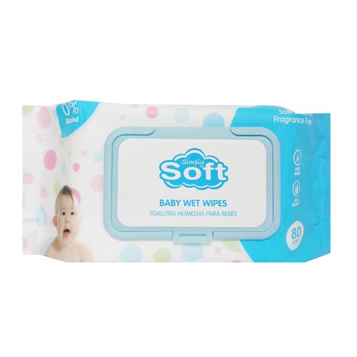 Soft Baby Wipes 80ct Blue 0% Alcohol - wholesale