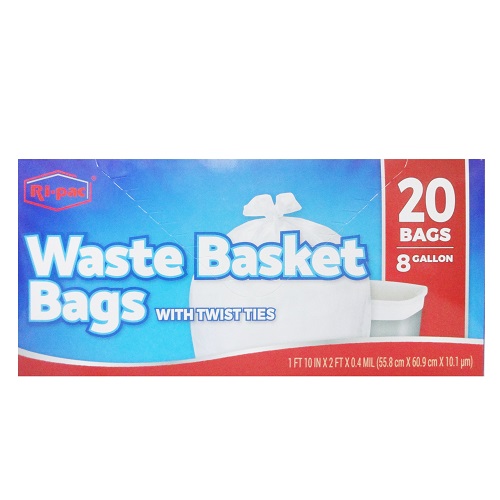Ri-Pac Waste Basket Bags 20ct 8 Gl - wholesale