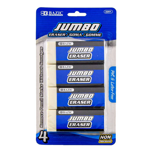 Erasers Jumbo 4pk - wholesale