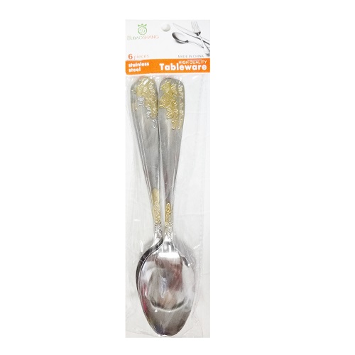Spoon W-Gold Design 6pk Stainless Steel - wholesale