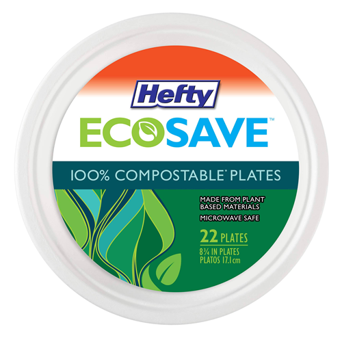 Hefty Eco Save Plates 22ct 8¾in - wholesale