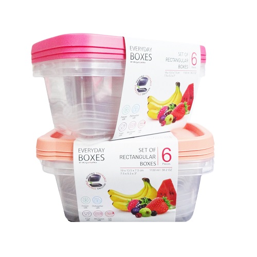 Food Container Rect 38.2oz 6pc - wholesale