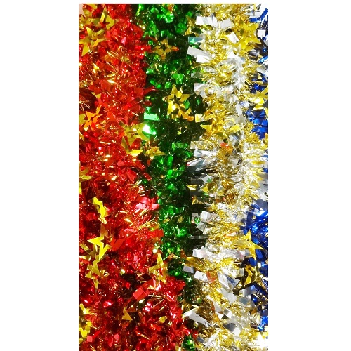 X-Mas Garland Stars Asst Clrs - wholesale