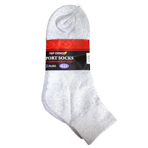Ankle Socks 2pk 9-11 Gray - wholesale