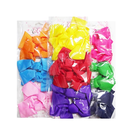 Hair Metal Snaps W-Bow 4pk Asst Clrs - wholesale