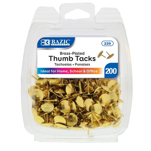Thumb Tacks Brass 200ct - wholesale