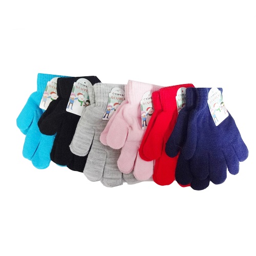 Kids Winter Gloves 12pair Asst Clrs - wholesale