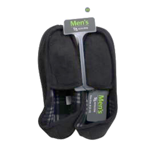 Mens Slippers Black Med. - wholesale